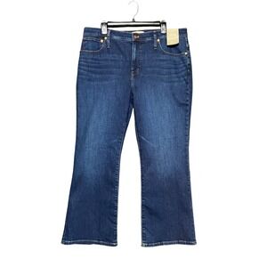 Madewell Women's 33 Mid Rise Kick Out Jeans Dark Wash Magic Pockets Ankle Length